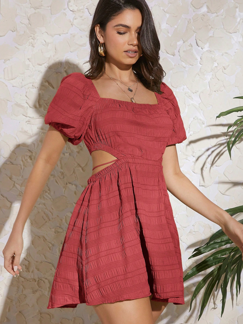 Акція на Плаття коротке літнє жіноче SHEIN GD-00228478 M Рожеве від Rozetka
