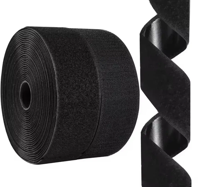 Стрічка липучка пришивна Velcro без клейової основи 50 мм/50 см Чорна - Фото 7 Стрічка липучка пришивна Velcro без клейової основи 50 мм/50 см Чорна - зображення 7