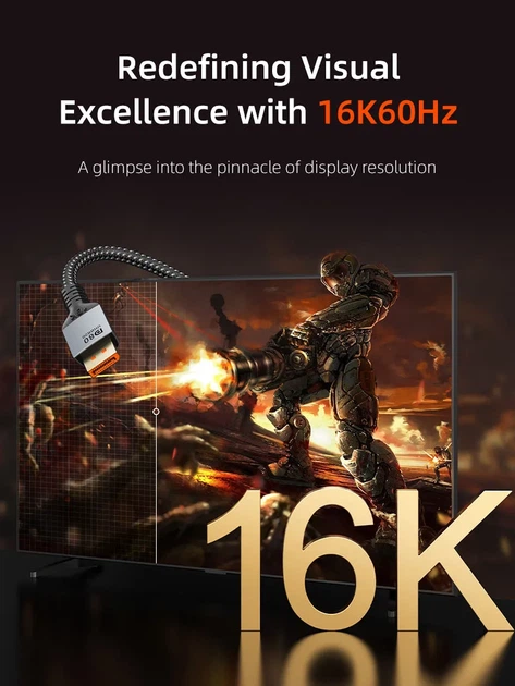 Кабель Cabletime DisplayPort v2.1 2m Black, 16K@60Hz 8K@120Hz 4K@240Hz, 2K 165Hz, 1080P 240Hz 80Gbps (CD13L) - Фото 3 Кабель Cabletime DisplayPort v2.1 2m Black, 16K@60Hz 8K@120Hz 4K@240Hz, 2K 165Hz, 1080P 240Hz 80Gbps (CD13L) - изображение 3