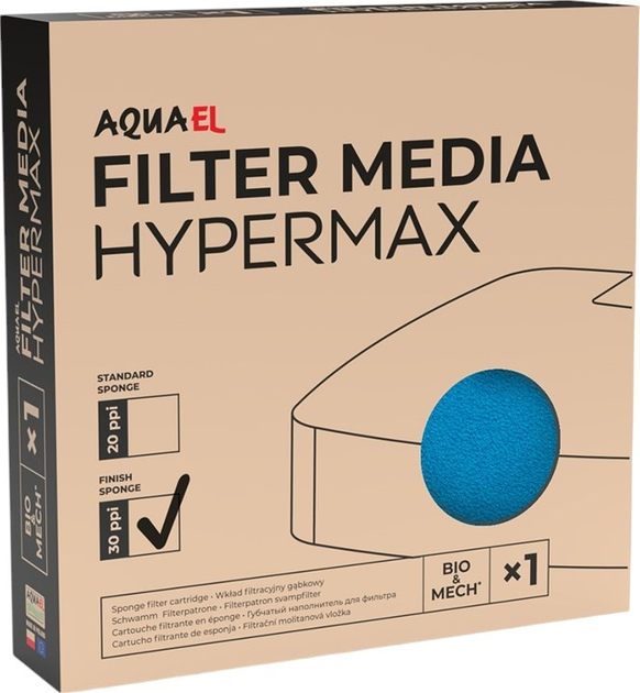 Губчастий наповнювач для фільтра AquaEl HyperMAX PPI 30 Blue (5905546334877) - зображення 1