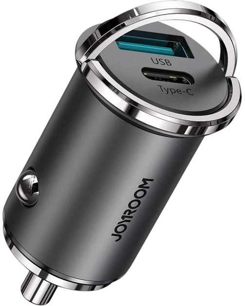 Автомобільний зарядний пристрій JOYROOM C-A35 45W USB-A/USB-C PD Grey (6941237136404) - зображення 1