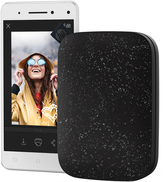 Фотопринтер HP Sprocket 2x3" Sprocket Black (HPISPB) + Фотопапір HP Sprocket Zink 2x3" Глянцевий Самоклеючий 20 л у подарунок! - зображення 3