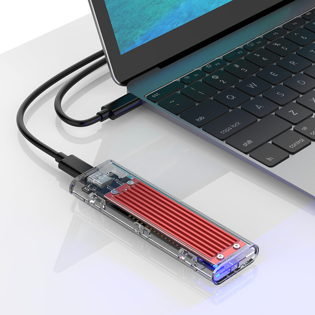 Obudowa dysku Orico TCM2-C3 M.2 NVME USB-C Red (6942227137838) - obraz 4