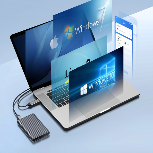 Зовнішня кишеня Orico AM2C3-2N Dual-bay M.2 NVME USB-C 3.2 (6942227137678) - зображення 5