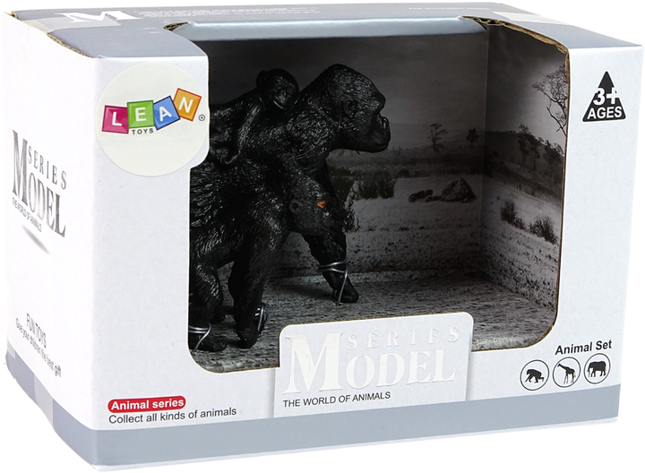Zestaw figurek Lean Toys Zwierzęta Świata Goryl z Młodymi 2 szt (5905214971243) - obraz 1