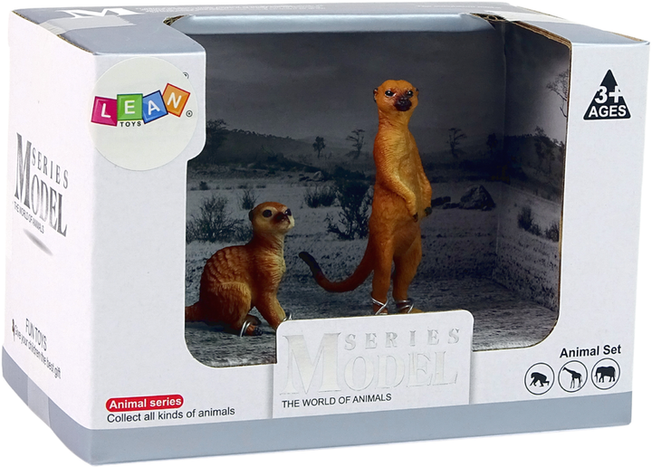 Zestaw figurek Lean Toys Zwierzęta Świata Surykatka z Młodym 2 szt (5905214971366) - obraz 1