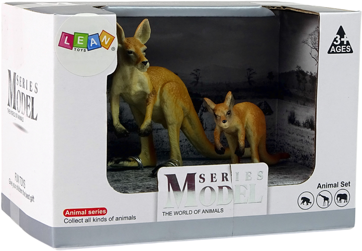 Набір фігурок Lean Toys Тварини світу Кенгуру з дитинчам 2 шт (5905214971434) - зображення 1