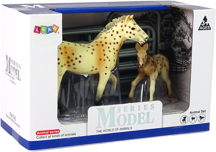 Zestaw figurek Lean Toys Koń i Źrebię rasy Knabstrupper (5905214971793) - obraz 1