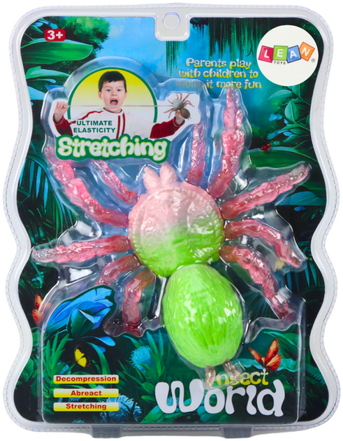 Figurka Lean Toys Pająk rozciągliwy Zielony 6 cm (5905991026457) - obraz 1