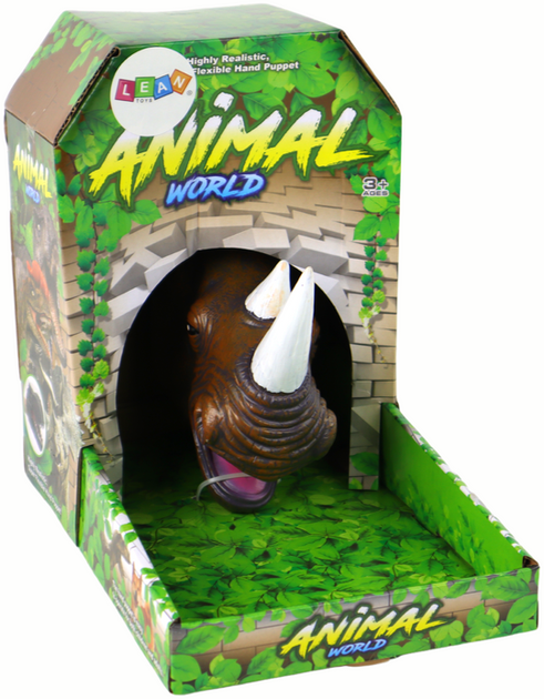 Figurka Lean Toys Pacynka na rękę Nosorożec Brązowy 15 cm (5905515356817) - obraz 1