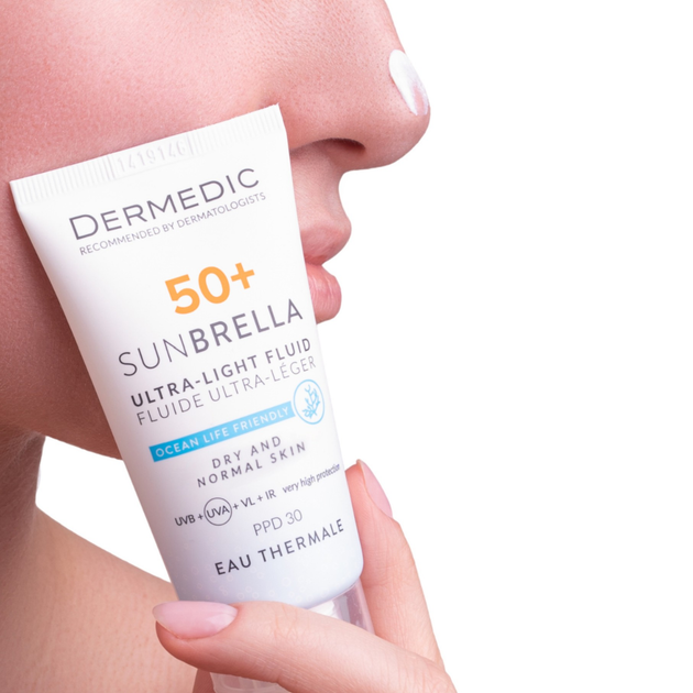 Сонцезахисний крем для обличчя Dermedic Sunbrella Spf 50+ для сухої та нормальної шкіри 40 мл (5901643177546) - зображення 4