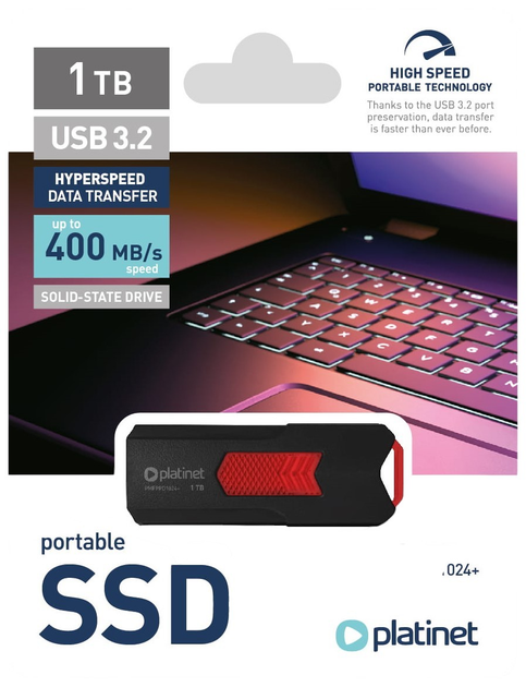 Dysk SSD Platinet 1TB USB 3.2 Black (PMFPPD1024+) - obraz 3