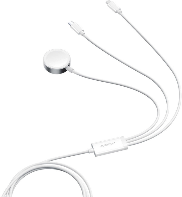 Бездротовий зарядний пристрій Joyroom S-IW008 3in1 USB-A - Lightning/USB-C 3.5W White (6956116771300) - зображення 1
