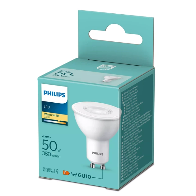 Світлодіодна лампа Philips GU10 4.6Вт 2700K (нейтральне) 370 люменів 929003038626 - изображение 2