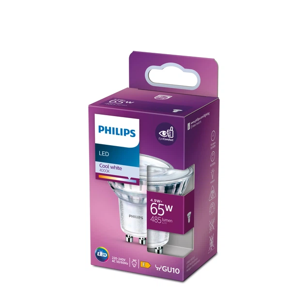 Світлодіодна лампа Philips GU10 4.9Вт 4000K (нейтральна) 485 люменів 929002981150 - зображення 2