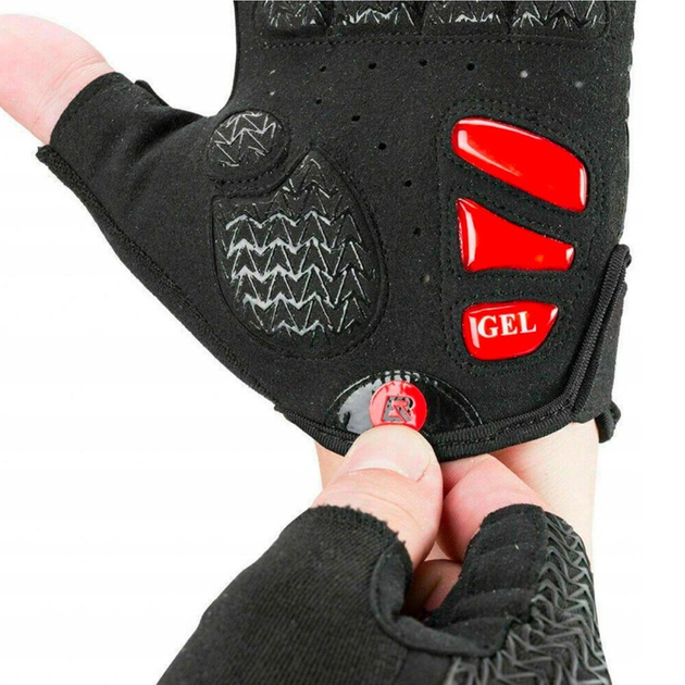 Велорукавички Rockbros з гелевими вставками S169BR S Black-Red (5907769312786) - зображення 2