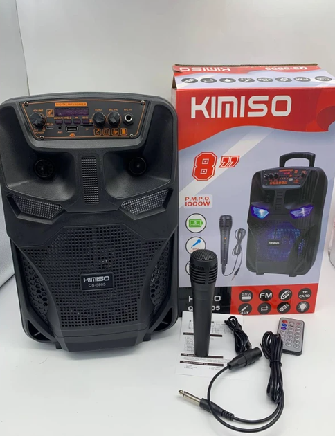Колонка портативна Kimiso QS-5805 з мікрофоном і світломузкою - Фото 10 Колонка портативна Kimiso QS-5805 з мікрофоном і світломузкою - зображення 10