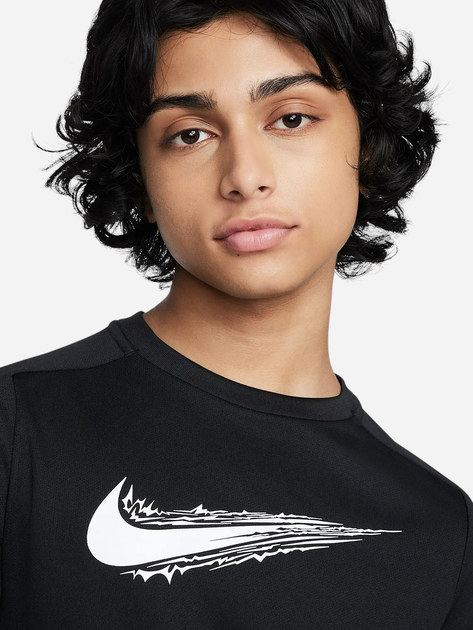 Підліткова футболка для хлопчика Nike B Nk Df Multi Ss Top Hbr HF8100-010 147-158 L Чорна (197859945528) - зображення 4