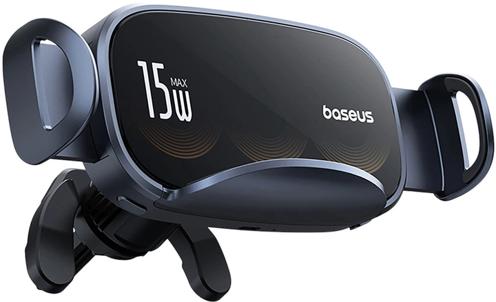 Uchwyt samochodowy do telefonu Baseus LightChaser BS-CM029 Qi 15W Black (6932172654306) - obraz 2