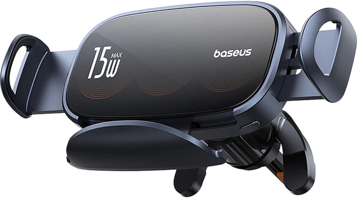 Uchwyt samochodowy do telefonu Baseus LightChaser BS-CM029 Qi 15W Black (6932172654306) - obraz 3