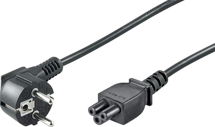 Kabel MicroConnect Power Cord CEE 7/7 - C5 1 m Angled Schuko Black (PE010810) - obraz 1