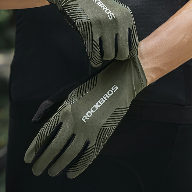 Rękawiczki rowerowe Rockbros XL Green (5907769373824) - obraz 6