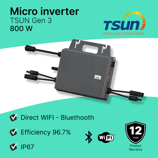 Mikroinwerter TSUN TSOL-MS800  (TSOL-MS800 Balcony (2C)) - obraz 5