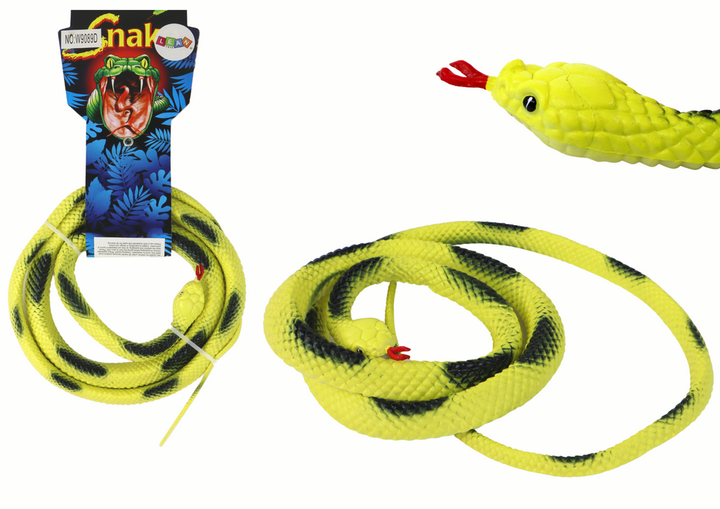 Антистрес Lean Toys Гумова коралова змія Жовта (5905884450635) - зображення 1