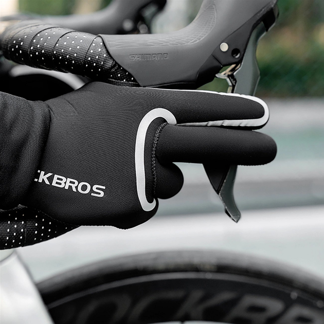 Rękawiczki rowerowe RockBros wodoodporne długie S/M Black (5907769373886) - obraz 6