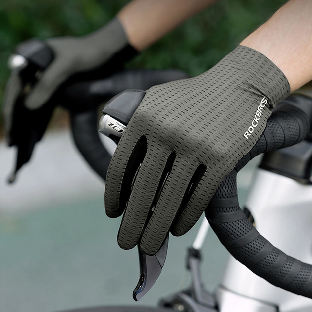 Rękawiczki rowerowe RockBros oddychające długie XL Green (5907769373558) - obraz 2