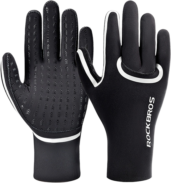 Rękawiczki rowerowe RockBros wodoodporne długie XXL Black (5907769373893) - obraz 1