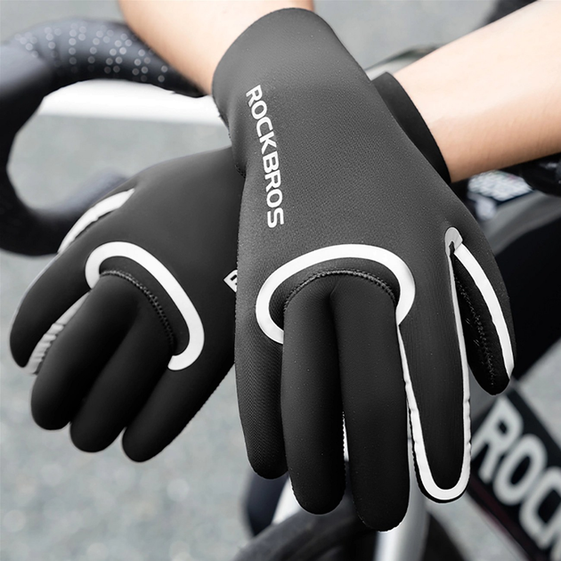 Rękawiczki rowerowe RockBros wodoodporne długie XXL Black (5907769373893) - obraz 7
