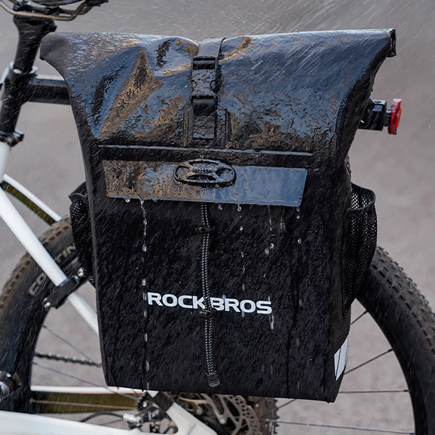 Велосумка RockBros Bike Bag with Backpack Function, Waterproof, with Helmet Attachment 18l Black (30140100001) - зображення 5