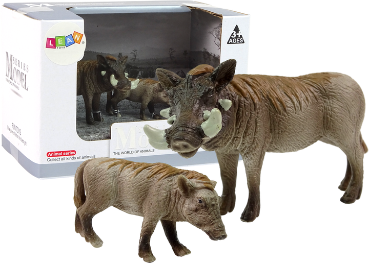 Zestaw figurek Lean Toys Zwierzęta Świata Guziec afrykański z Młodym 2 szt (5905214971335 / 5905214971342) - obraz 1