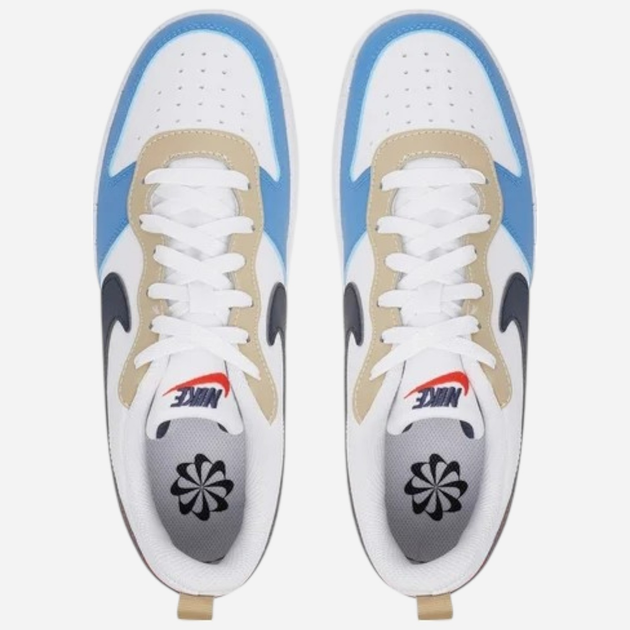Sneakersy młodzieżowe chłopięce Nike Court Borough Low Recraft (GS) DV5456-124 35.5 (3.5Y US) Białe z niebieskim i czerwonym (197859900114) - obraz 4