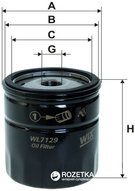 Фільтр оливний WIX Filters WL7129 - FN OP570 (WL7129) - зображення 2