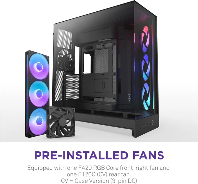 Корпус NZXT H9 Flow RGB Dual-Chamber Mid-tower Case All Black (CM-H92FB-R1) - зображення 3