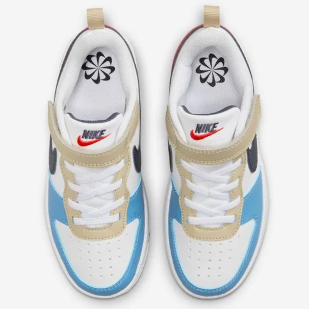 Sneakersy młodzieżowe chłopięce Nike Court Borough Low Recraft (PS) DV5457-124 35 (3Y US) Białe z niebieskim i czerwonym (197859902347) - obraz 5