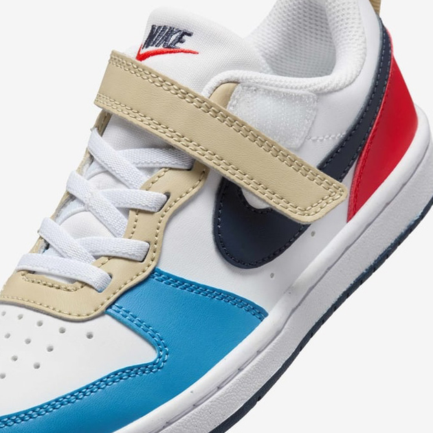 Дитячі кеди для хлопчика Nike Court Borough Low Recraft (PS) DV5457-124 31.5 (13.5C US) Білі з синім і червоним (197859892013) - зображення 6