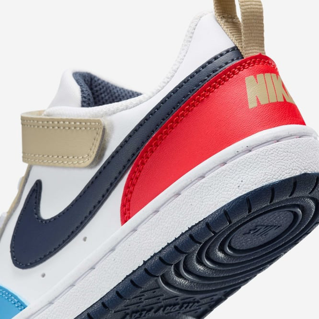 Дитячі кеди для хлопчика Nike Court Borough Low Recraft (PS) DV5457-124 31.5 (13.5C US) Білі з синім і червоним (197859892013) - зображення 7