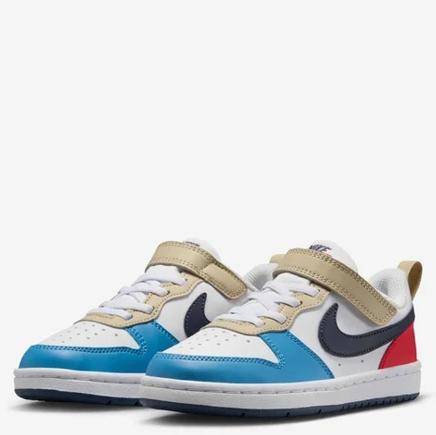 Дитячі кеди для хлопчика Nike Court Borough Low Recraft (PS) DV5457-124 28 (11C US) Білі з синім і червоним (197859896226) - зображення 2