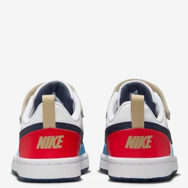 Дитячі кеди для хлопчика Nike Court Borough Low Recraft (PS) DV5457-124 33.5 (2Y US) Білі з синім і червоним (197859915323) - зображення 4