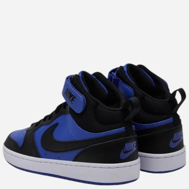 Підліткові високі кеди для хлопчика Nike Court Borough Mid 2 (GS) CD7782-404 38.5 (6Y US) Сині з чорним (197594236608) - зображення 3