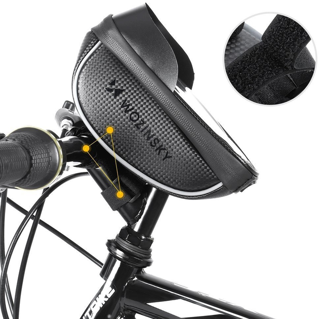 Велосумка Wozinsky WBB16BK на кермо 1 л Black (5907769300585) - зображення 3