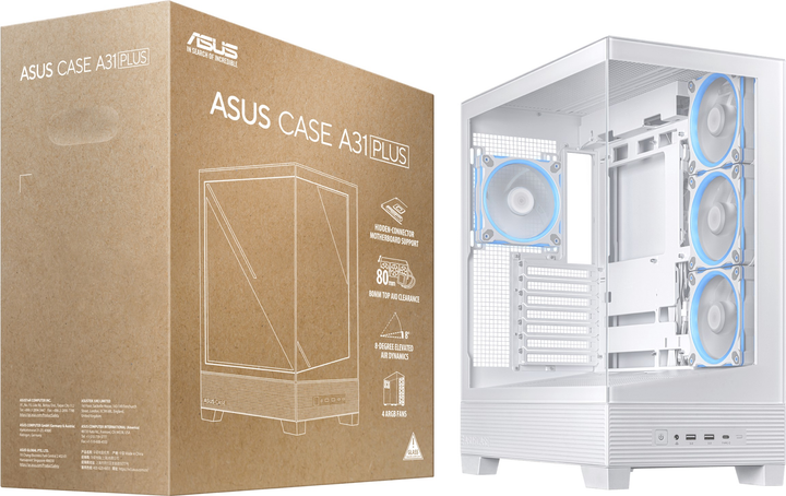 Obudowa ASUS A31 Plus Tempered Glass White (90DC00R3-B19000) - obraz 18