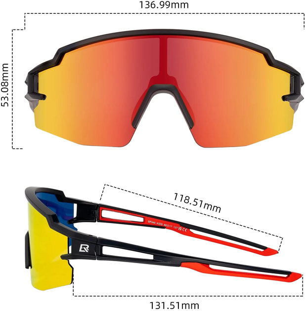 Okulary rowerowe Rockbros UV400 Black Red (5907769373176) - obraz 3