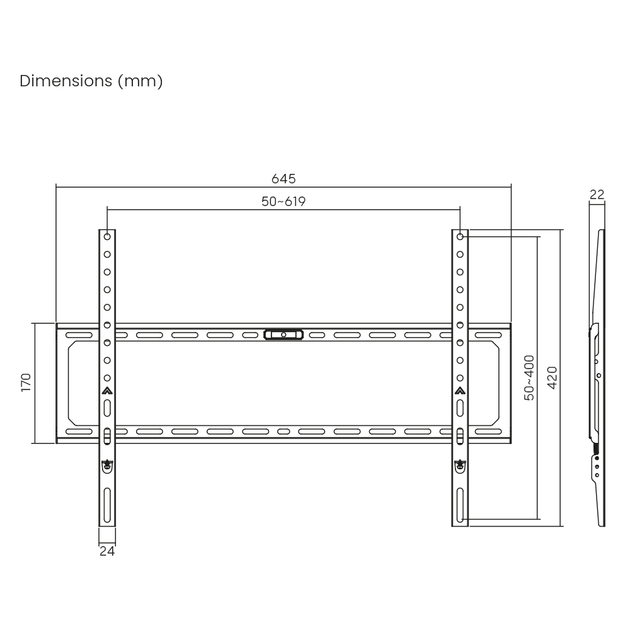 Кронштейн для телевізора ITech PLB-64 37–86", VESA 600x400 до 45кг Black - зображення 4