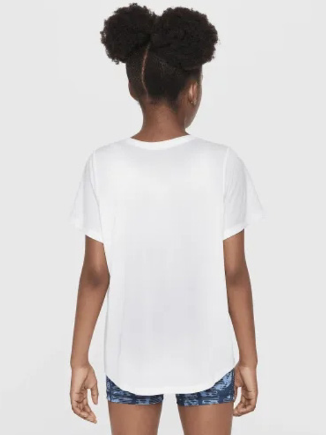 Підліткова футболка для дівчинки Nike G Nk Df One Std SS Top Hbr FZ5600-100 158-170 XL Біла (197596830088) - зображення 2