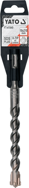 Wiertło do żelbetu Yato sds plus premium x tip 18 x 210 mm YT-41949 (5906083037078) - obraz 1