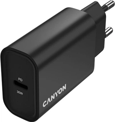 Ładowarka sieciowa Canyon OnCharge 30CL 1xPD Type-C 30W Black (CNE-CHA30CLB) - obraz 4